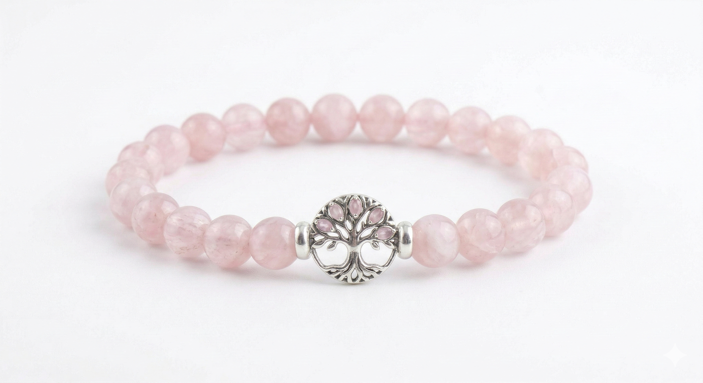 Doğal Pembe Kuvars Bileklik