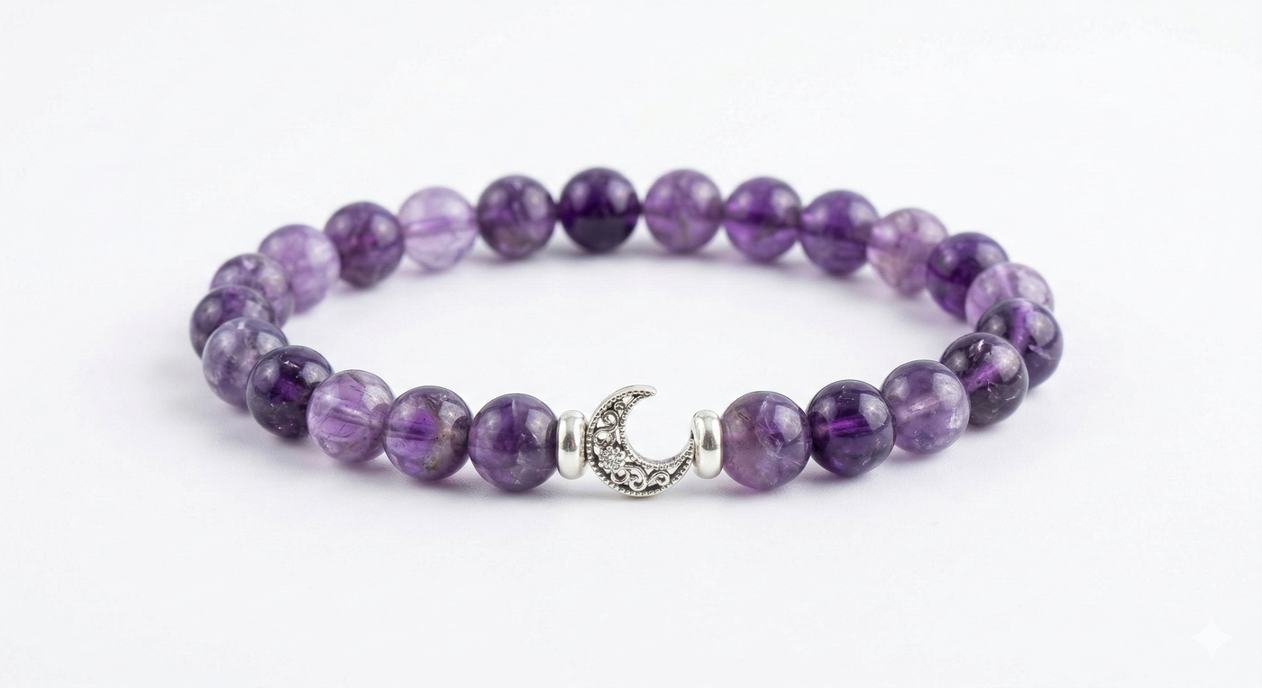 6mm Doğal Ametist Taşı Bileklik
